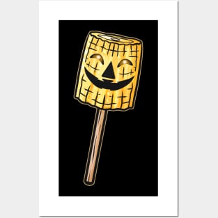 Evil Jack O Lantern Corn Lollipop Halloween Posters and Art